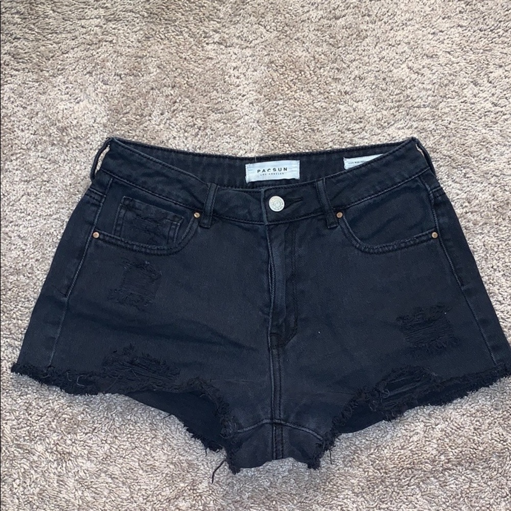 black distressed pacsun festival jean shorts